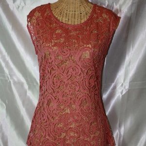 Mauries NWT Lace Top Sunset Orange